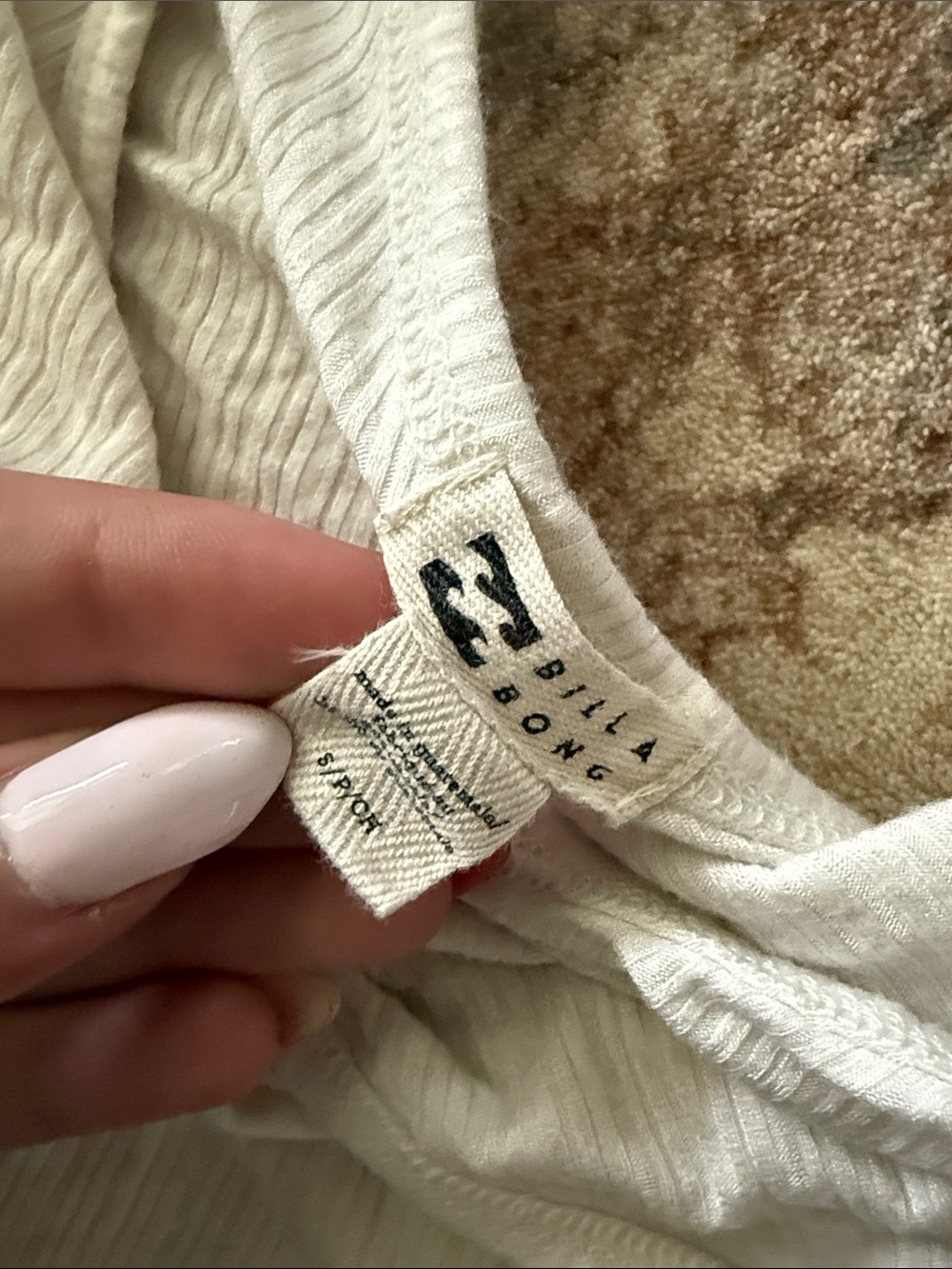 Billabong White Ribbed Ruffle Strap V-Neck Tank - Picture 2 of 2